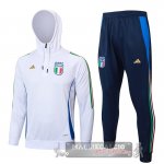 Set Completo Felpa Cappuccio Italia 2024 Bianco
