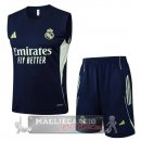 Set Completo Maglia Senza Maniche Formazione Real Madrid 2025 2026 Blu Navy I Verde