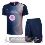 Set Completo Maglia Formazione Barcelona 2025 2026 Blu Navy Rosa