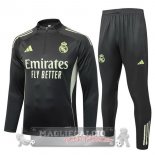 Set Completo Felpa Allenamento Formazione Real Madrid 2025 2026 Grigio Verde