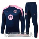 Set Completo Felpa Allenamento Formazione Barcelona 2025 2026 Blu Navy Rosa