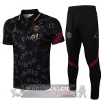 Paris Saint Germain Nero Giallo Maglia Set Completo POLO 2021-22