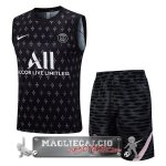 Formazione Senza Maniche Set Completo Paris Saint Germain 2023-24 Nero Rosa Bianco