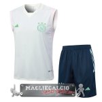 Ajax Formazione Senza Maniche Set Completo Maglia Calcio 2023-24 Verde Luce Blu