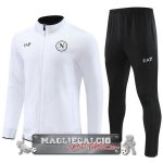 Set Completo Ropa Deportiva Con Cremallera Larga Bambino Napoli 2023-24 Bianco Nero