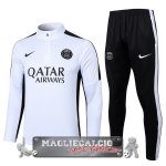 Felpa Da Allenamento Set Completo Paris Saint Germain 2023-24 Bianco Nero