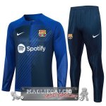 Felpa Da Allenamento Set Completo Barcelona 2023-24 Blu Navy