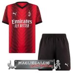 AC Milan Set Completo Bambino Maglia Calcio Home 2023-24