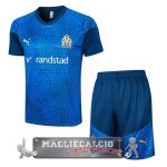 Marsella Formazione Set Completo Maglia Calcio 2023-24 Blu Bianco