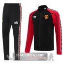Set Completo Lunga Zip Giacca Manchester United 2025 2026 Nero I Rosso