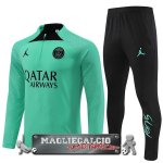 Paris Saint Germain Set Completo Bambino Giocatori Verde Nero Felpa Da Allenamento 2022-23
