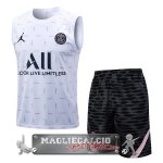 Formazione Senza Maniche Set Completo Paris Saint Germain 2023-24 Bianco Nero Rosa