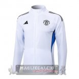 Lunga Zip Giacca Manchester United 2025 2026 Bianco Blu