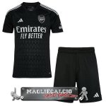 Arsenal Set Completo Bambino Maglia Calcio Portiere 2023-24 Nero