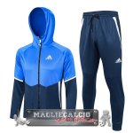 Adidas Set Completo Blu Giacca Felpa Cappuccio 2023