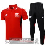 Set Completo Arsenal Maglia POLO 2025 2026 Rosso Nero