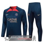 Felpa Da Allenamento Set Completo Paris Saint Germain 2023-24 Blu I Navy Rosso
