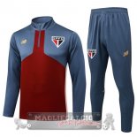 Set Completo Felpa Allenamento Formazione Sao Paulo 2025 2026 Grigio Rosso