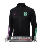 Bayern Monaco Nero Purpureo Giacca Lunga Zip 2023-24