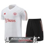 Manchester United Completo Bambino Formazione 2023-2024 Bianco Nero
