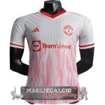 Tailandia Speciale Giocatori Maglia Calcio Manchester United 2023-24 Bianco Rosso