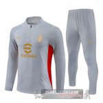 Set Completo Sudadera Formazione Bambino AC Milan 2024 2025 Grigio