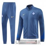 Set Completo Set Completo Lunga Zip Giacca Inter Milan 2024 2025 Grigio Blu