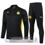 Set Completo Felpa Allenamento Formazione Borussia Dortmund 2024 2025 Nero Giallo