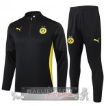 Set Completo Felpa Allenamento Formazione Borussia Dortmund 2024 2025 Nero Giallo
