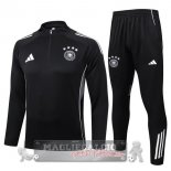 Set Completo Felpa Allenamento Formazione Germania 2025 Nero Bianco