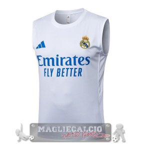 Maglia Formazione Senza Maniche Real Madrid 2025 2026 Bianco Blu