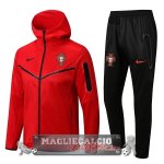 Portogallo Insieme Completo Rosso Nero Felpa Cappuccio 2022-23