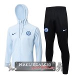 Giacca Felpa Cappuccio Set Completo Inter Milán 2023-24 Blu Nero
