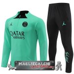 Paris Saint Germain Set Completo Bambino Verde Nero Felpa Da Allenamento 2022-23