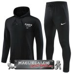 Paris Saint Germain Insieme Completo Nero Giacca Felpa Cappuccio 2023-24