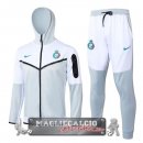 Set Completo Giacca Lunga Zip Al Nassr 2023-24 Grigio Bianco