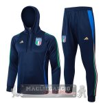 Set Completo Felpa Cappuccio Bambino Italia 2024 Blu Navy
