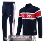 Set Completo Giacca Lunga Zip Paris Saint Germain 2023-24 Blu Rosso Bianco