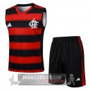 Set Completo Maglia Flamengo Senza Maniche Formazione 2025 2026 Rosso Nero