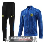 Inter Milan Insieme Completo Nero Blu Giacca Lunga Zip 2023-24