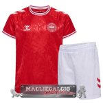 Dinamarca Set Completo Bambino Maglia Calcio Home 2024