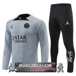 Paris Saint Germain Insieme Completo Grigio Nero Felpa Da Allenamento 2023-24
