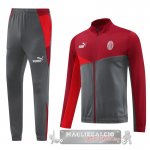 Set Completo Set Completo Lunga Zip Giacca AC Milan 2024 2025 Rosso Grigio