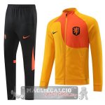 Portogallo Insieme Completo Arancione Nero Giacca 2022-23