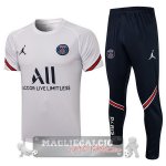 Paris Saint Germain Formazione Set Completo Maglia Calcio 2021-22 bianco nero1