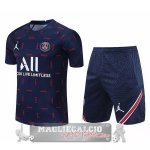 Paris Saint Germain Formazione Set Completo Maglia Calcio 2021-22 Blu Ross