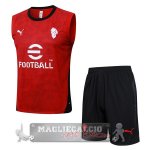 Formazione Senza Maniche Set Completo AC Milan 2025 2026 Rosso Nero