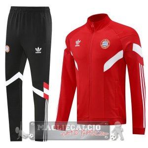 Set Completo Lunga Zip Giacca Bayern Munich 2024 2025 Nero Rosso Bianco