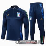 Set Completo Felpa Da Allenamento Italia 2024 Azul Marino