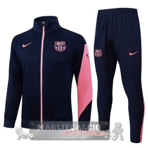 Set Completo Lunga Zip Giacca Barcelona 2025 2026 Blu Navy Rosa